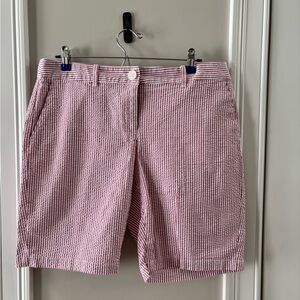 Ann Taylor Pink and White Striped Bermudas